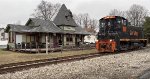 AB 1502 passes the 1890 depot, now housing the Anna Bean Coffee Co.